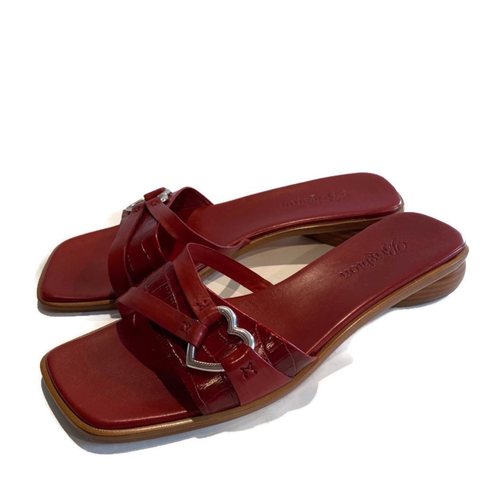 Brighton Rio Red Leather Heart Slides